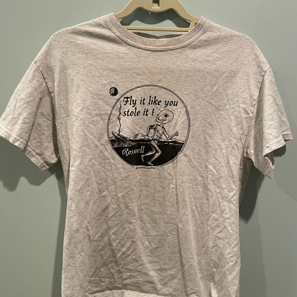 Gray Short Sleeve Tee with Graphic Design